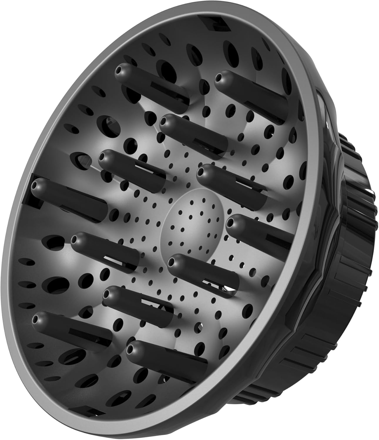 Universal Hair Diffuser for Blow Dryer - Fits All 1.4-2.4 inch Dryers, Professional Ionic Diffuser Attachment for Curly/Wavy Hair, Reduces Frizz & Enhance Curls, Lightweight, Travel-Friendly (Black)