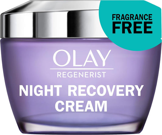 Olay Face Moisturizer, Anti-Aging Night Cream for Women - Fragrance-Free Skin Care, Instant Hydration, Anti-Wrinkle, Reduces Fine Lines, Exfoliates, Smooths Texture - Niacinamide, Amino Pepitde, 1.7Oz
