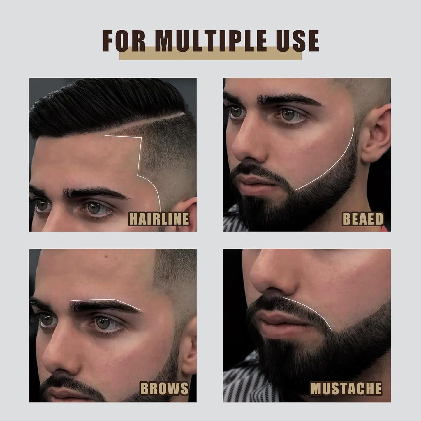 12Pcs White Barber Pencil Set Magic Hairline Pencils for Lineup Beard Shaping Guide Pen with Sharpener Barber Chalk for Men Hair Makeup Design