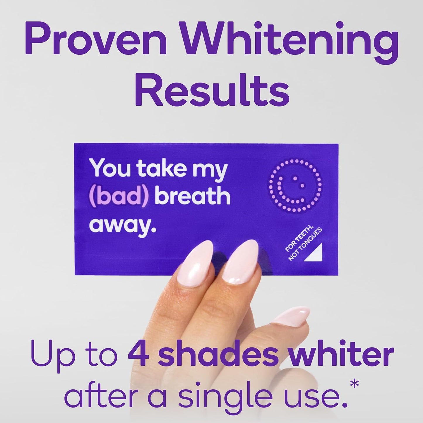 Burst Teeth Whitening Breath Strips (Polar Mint/8 Pack) | Kills 93% of Bad Mouth Germs | Up to 4 Shades Whiter in One Use | Easy to Apply/Quick Dissolving
