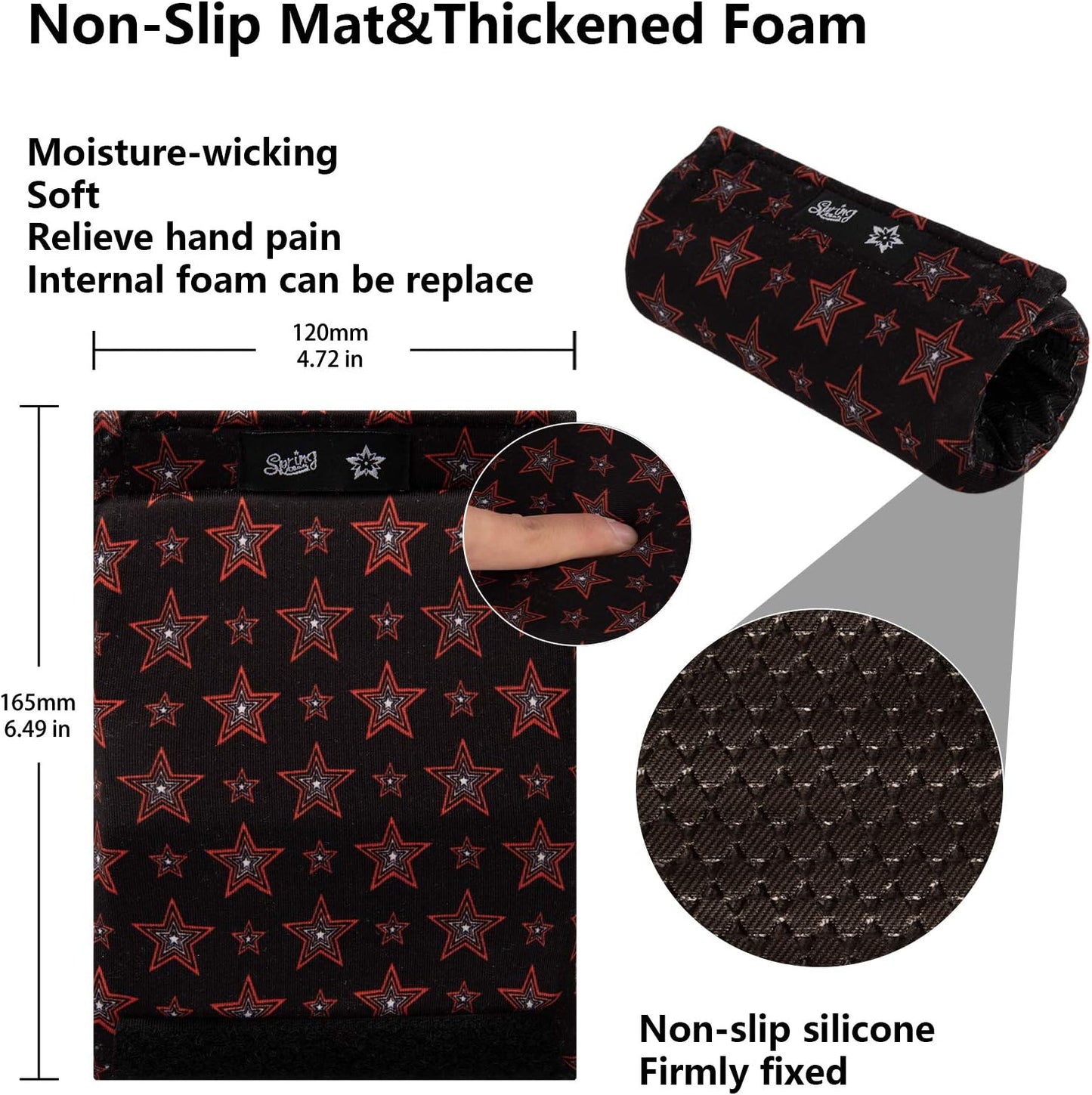 Spring Seaon Universal Walker Handle Padded -Hand Grip (2 Pack) Covers Non-Slip Cushion Padding for Folding Rolling Walker,Rollator Handle-Crutch Handle Pad Grips- Mobility Aid