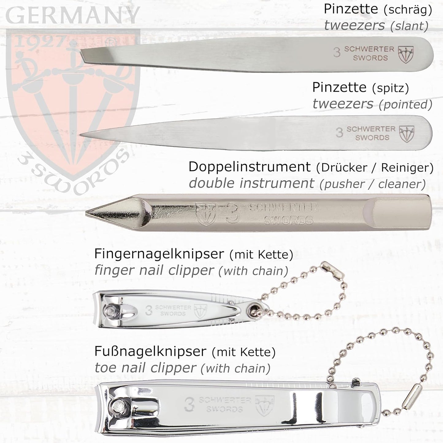 3 Swords Germany – MEN's kit - manicure pedicure beard ear ALL IN ONE - stainless steel tools