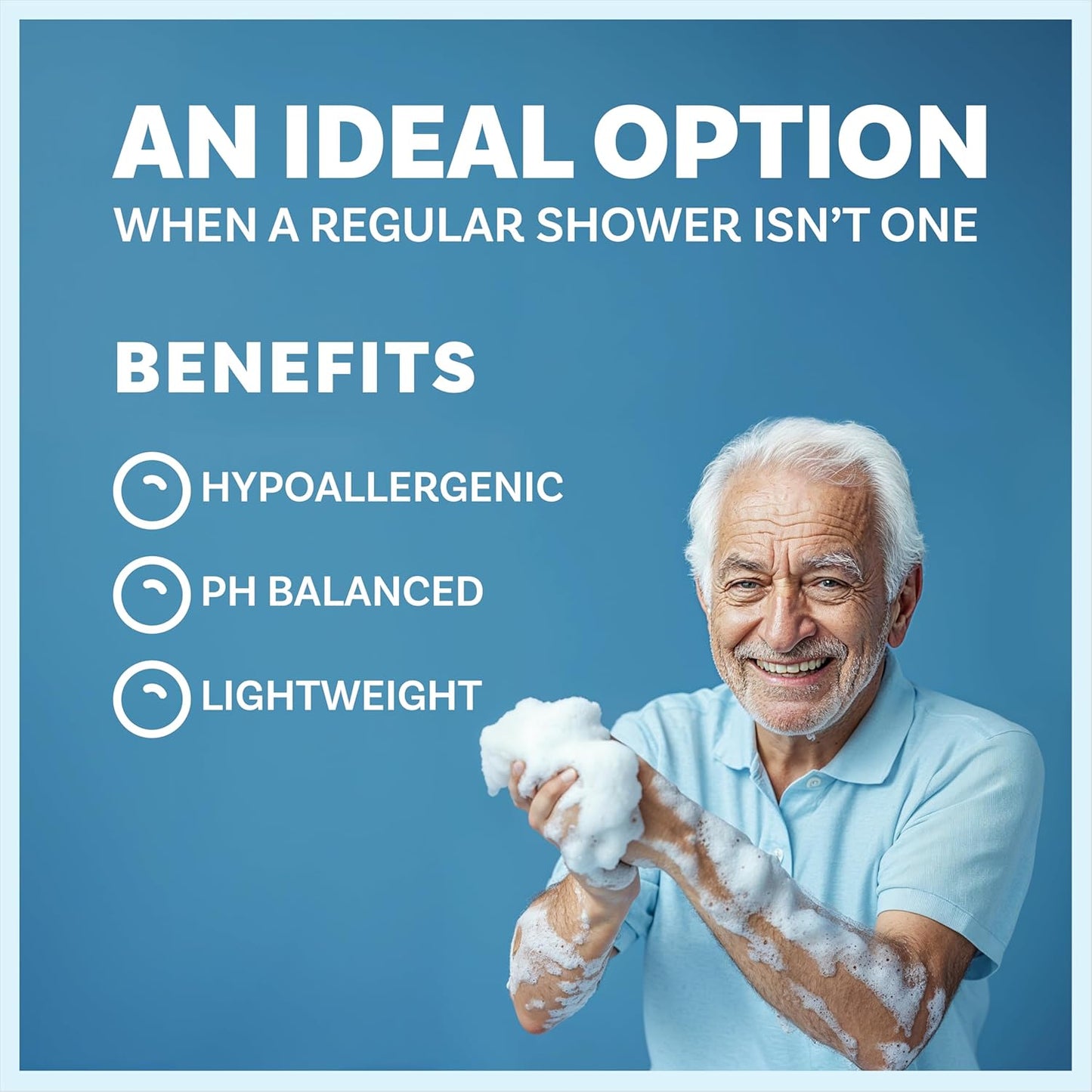 Scrubzz Disposable No Rinse Bathing Wipes for Sensitive Skin - All-in-1 Single Use Shower Wipes, Simply Dampen, Lather, and Dry Without Shampoo or Rinsing (Sensitive Skin, 2-Pack)