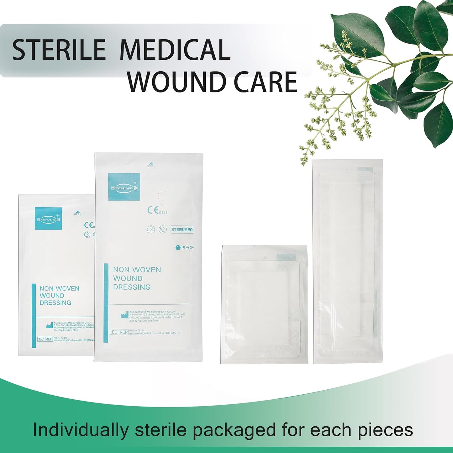 6X6 Inches Sterile Adhesive Island Wound Dressing Bandages - Extra Large Non Woven Cover with Bordered Gauze Pads, 25 Individually Pack, High Absorbent, Medical Grade by QICHUANG(6X6 INCHES - C25)