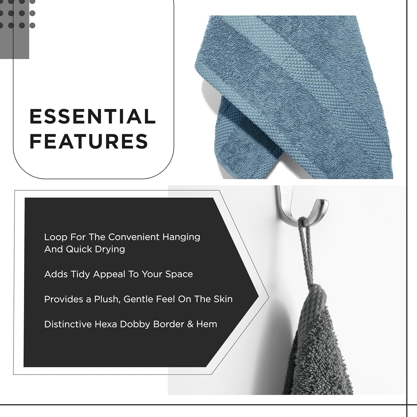 600 GSM 100% Cotton Bath Towels, Blue, Set of 4, Highly Absorbent, Plush, Soft, Quick Dry, 4 Pieces Combed Cotton Luxury Towels for Hotels, Spa, Salon, Bathroom, Dorm, Pack of 4