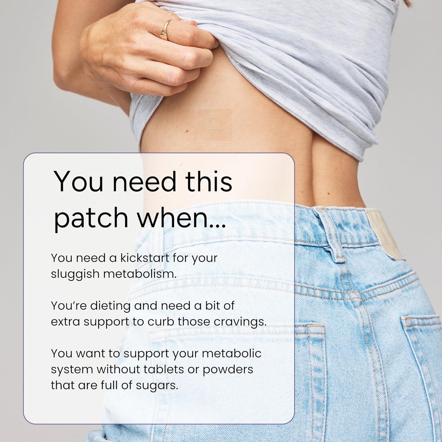 Metabolise Patch | 5-HTP, Guarana, L-Carnitine, Fucus, Zinc, Yerba Mate, Raspberry Ketone | 30 Patches