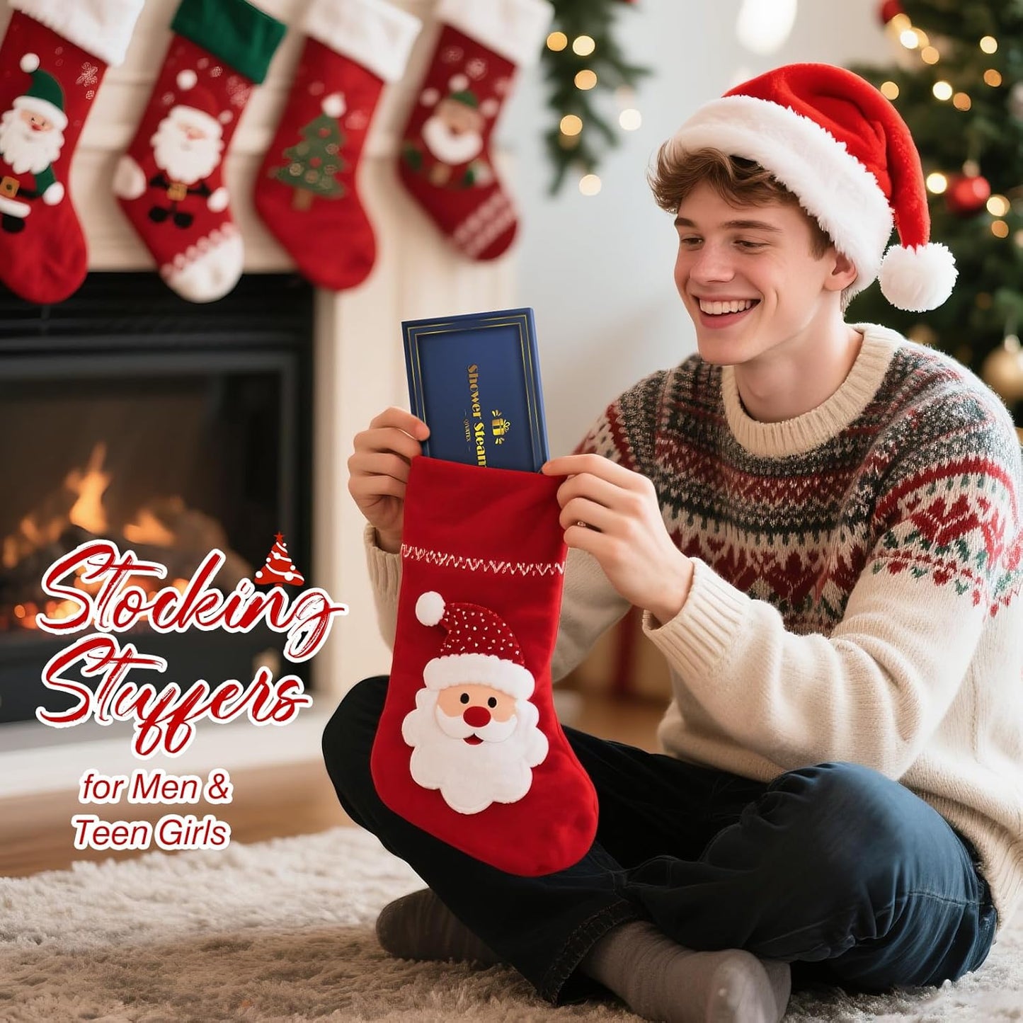 Shower Steamers Aromatherapy, Birthday Gifts for Men, SPA Self Care Relaxation Stress Relief Natural Essential Oils Bath Bombs, Christmas Stocking Stuffers for Dad Husband Boyfriend (8 Pack)