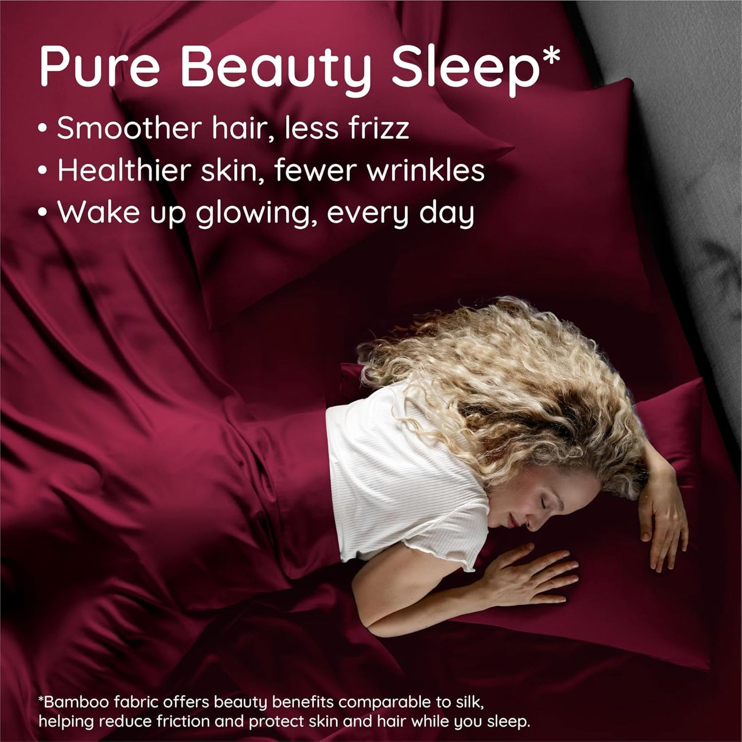 Bambaw 100% Viscose Derived from Bamboo Pillow Cases Queen Size Set of 2, Cooling Pillow Cases Queen Size, Breathable & Anti Acne Pillow Cases, Luxury Pillow Cases with Envelope Closure (Burgundy)