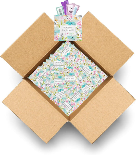 Butterfly Style Menstrual Kit All-in-One 100 Pack | Convenience on The Go | Period Kit Pack for Travelling, Tweens & Teenagers or just When You’re Out | Individually Wrapped Feminine Hygiene Product