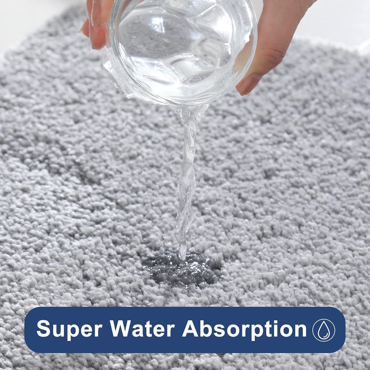 COSY HOMEER Bath Rugs for Bathroom Extra Thick - Anti-Slip Bath Mats Soft Plush Yarn Shaggy 100% Strong Mirco Polyeste Mat Living Room Bedroom Mat Floor Water Absorbent(Grey,24x36 - Inches)