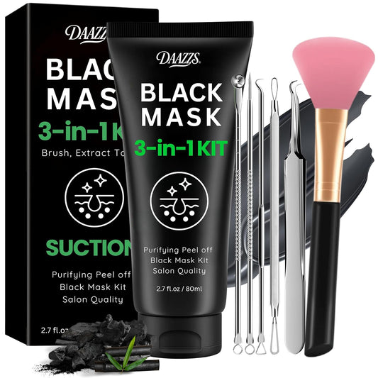 Blackhead Remover Mask :Charcoal Peel Off Face Mask Kit for Pores Deep Cleansing and Purifying – Facial and Nose Mask for All Skin Types with Tools