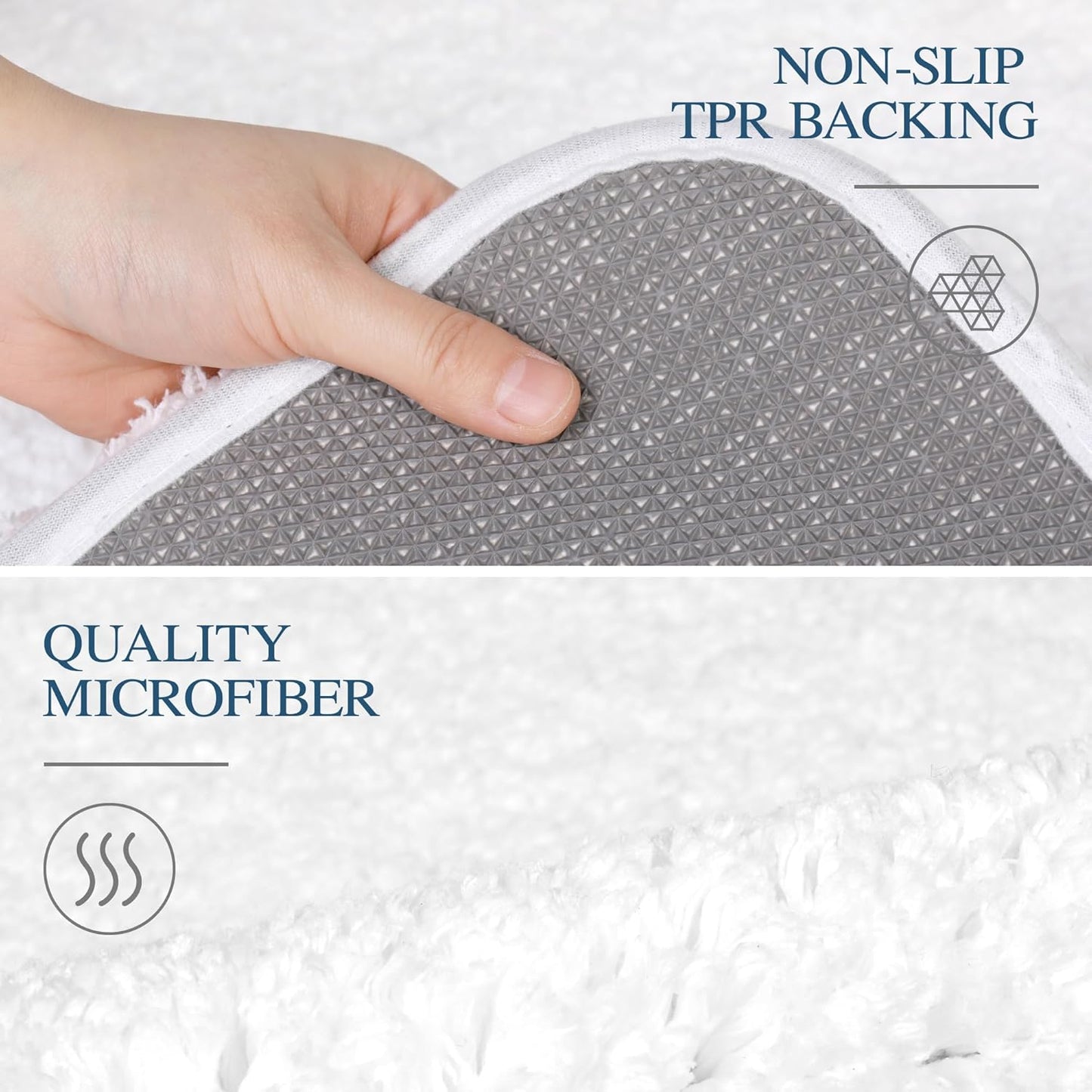 Walensee Large Bathroom Rug (24 x 60, White) Extra Soft and Absorbent Shaggy Bathroom Mat Machine Washable Microfiber Bath Mat for Bathroom, Non Slip Bath Mat, Luxury Bathroom Floor Mats Rubber Back