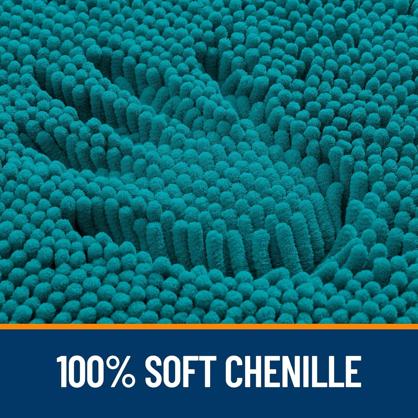 OLANLY Bathroom Rugs 24x16, Extra Soft Absorbent Chenille Bath Rugs, Rubber Backing Quick Dry, Machine Washable Bath Mats for Bathroom Floor, Tub and Shower, Home Decor Accessories, Deep Lake