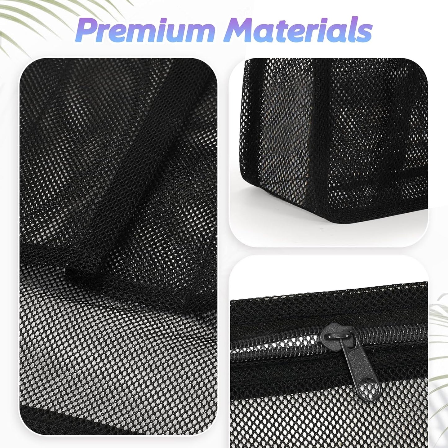 Portable Mesh Shower Caddy, Gym Travel Camp Dorm Room Essentials for College Student Boy Girl, Bathroom Shower Bag - Black