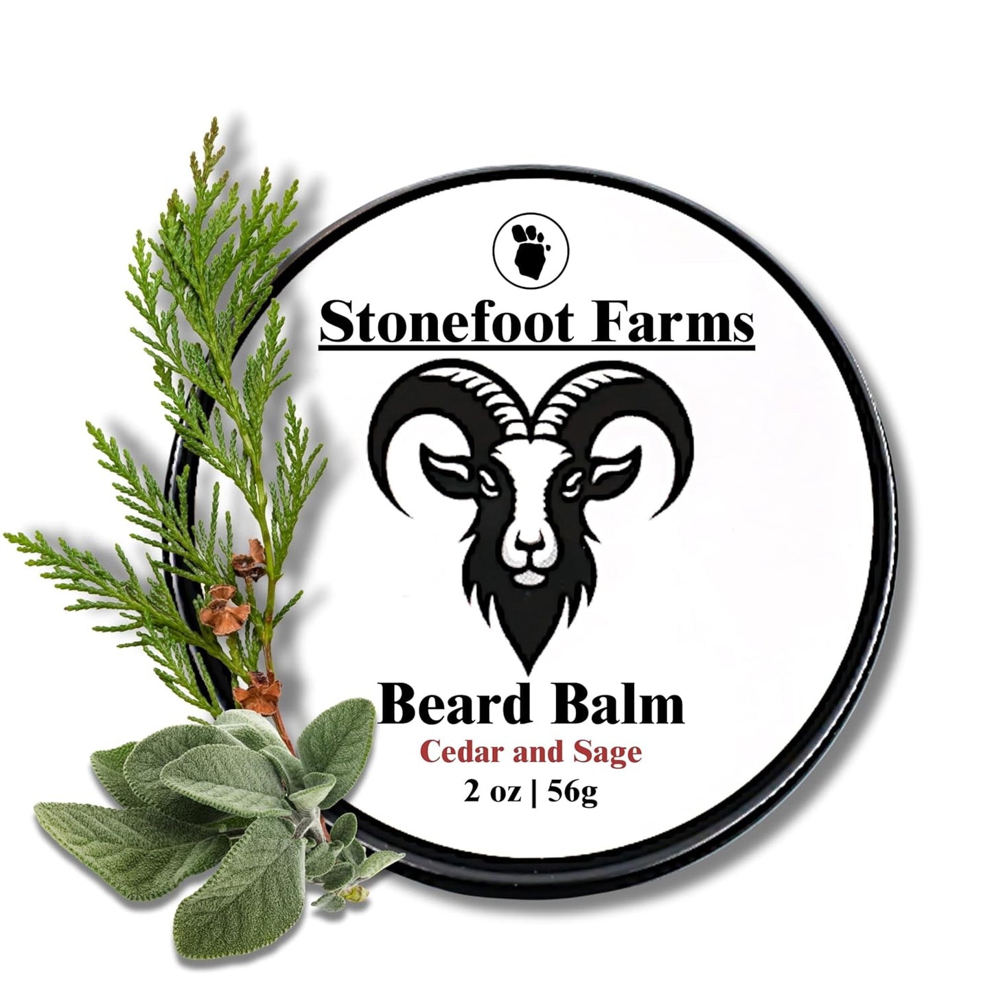 Beard Balm - Cedarwood and Sage - Beard Wax with Natural Oils & Butters - Leave in Conditioner and Beard Straightener for Men - Softens & Nourishes Beard and Mustache, Reduces Frizz, Shapes Beard - Made in USA