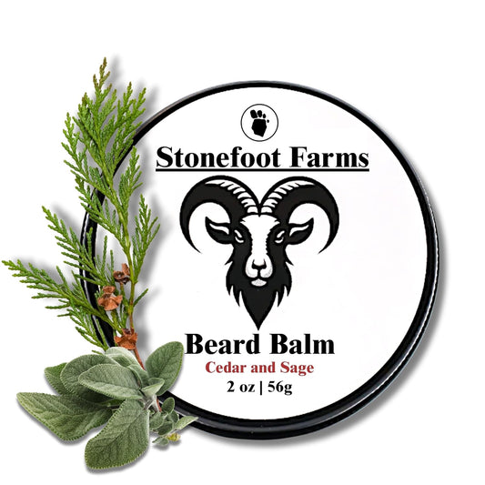 Beard Balm - Cedarwood and Sage - Beard Wax with Natural Oils & Butters - Leave in Conditioner and Beard Straightener for Men - Softens & Nourishes Beard and Mustache, Reduces Frizz, Shapes Beard - Made in USA