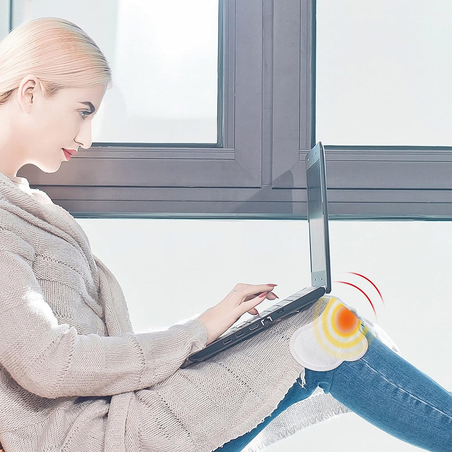 Hot Knee Warmers - 40 Pack Disposable Adhesive Patches for Up to 12 Hours of Safe, Natural Heat, Ideal for Outdoor Activities like Skiing, Hiking & More, Fastest Activation for On-the-Go Warmth.