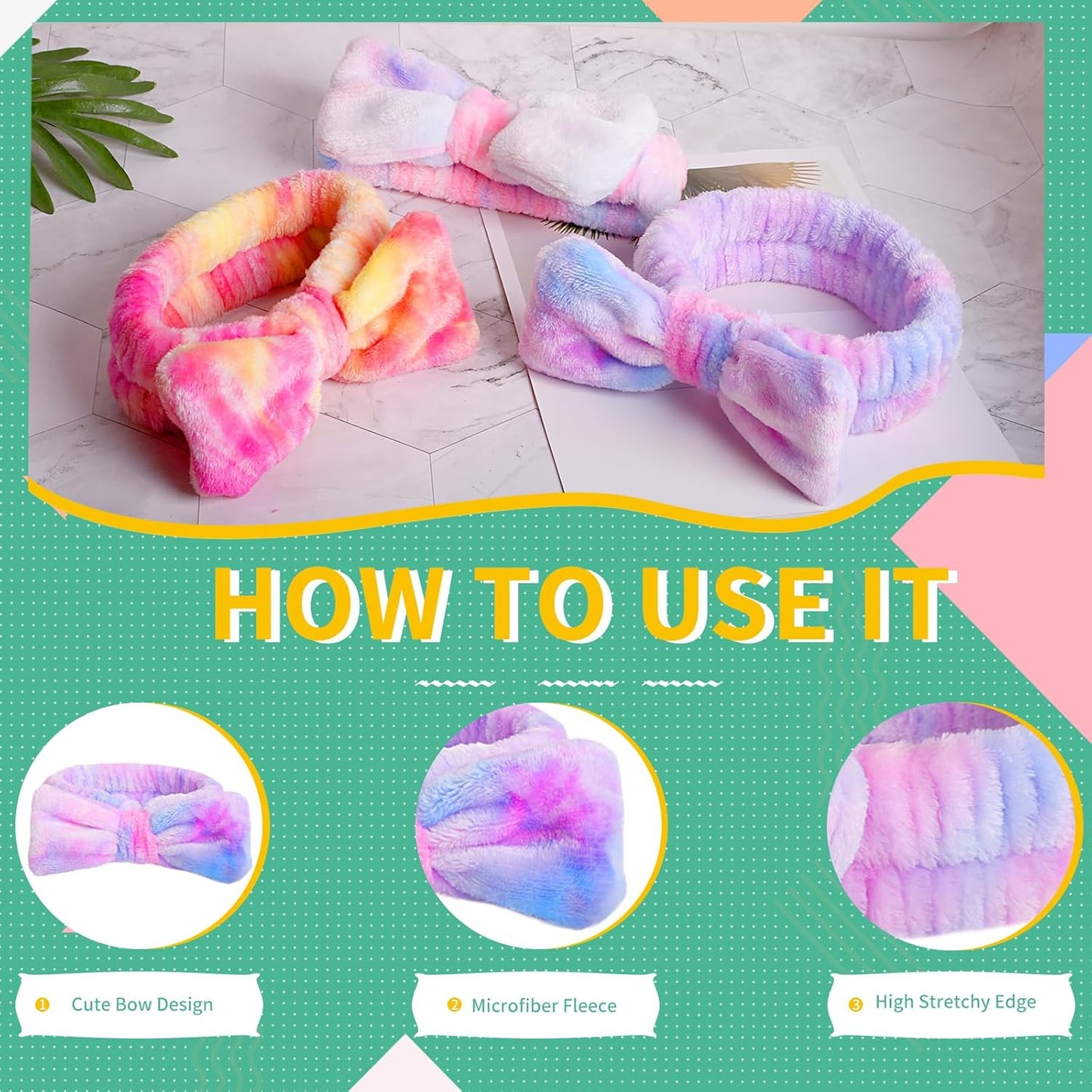 WSYUB Headband for Washing Face, Spa Headband,Makeup Headband for Stuff Gift Sleep Over Girls Night and Spa Day,Face Wash Headband