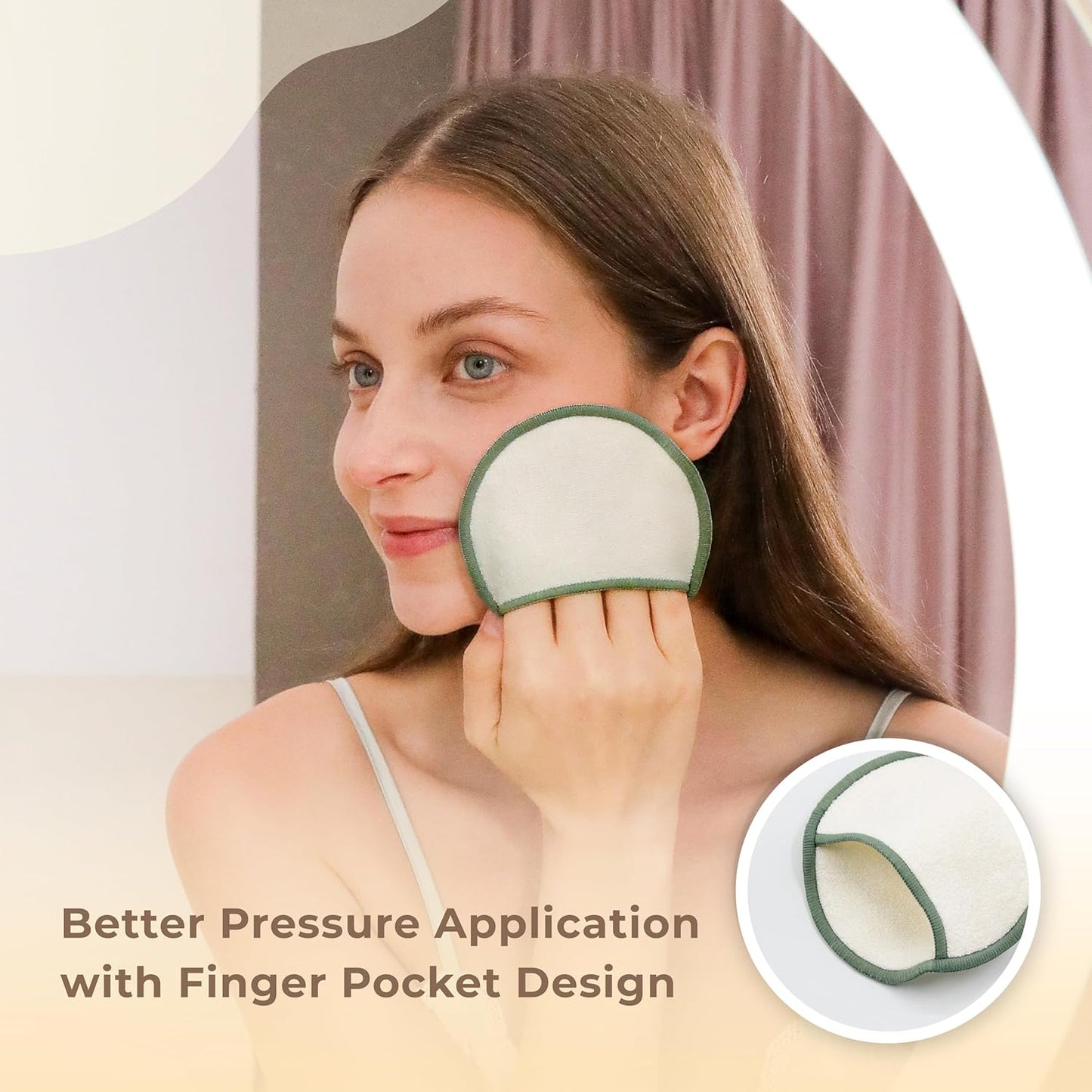 myHomeBody Reusable Makeup Remover Pads, Washable Ultra-Soft Facial Pads, Reusable Facial Cleansing Rounds - 12 Pack with Laundry Bag