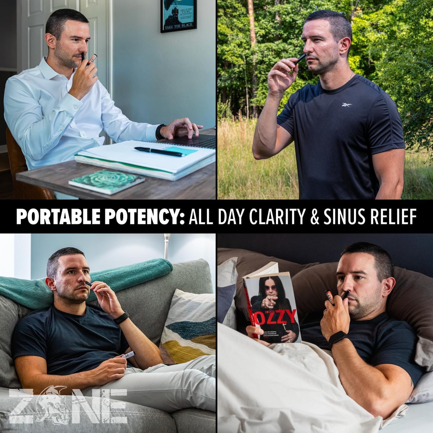 Zone Essential Oil Nasal Stick – Natural Mood Boosting Ingredients - Ultra Cool Refreshing Sensation, Made in USA (Essential Oils and Menthol) (Lavender Mint 3 Pack)