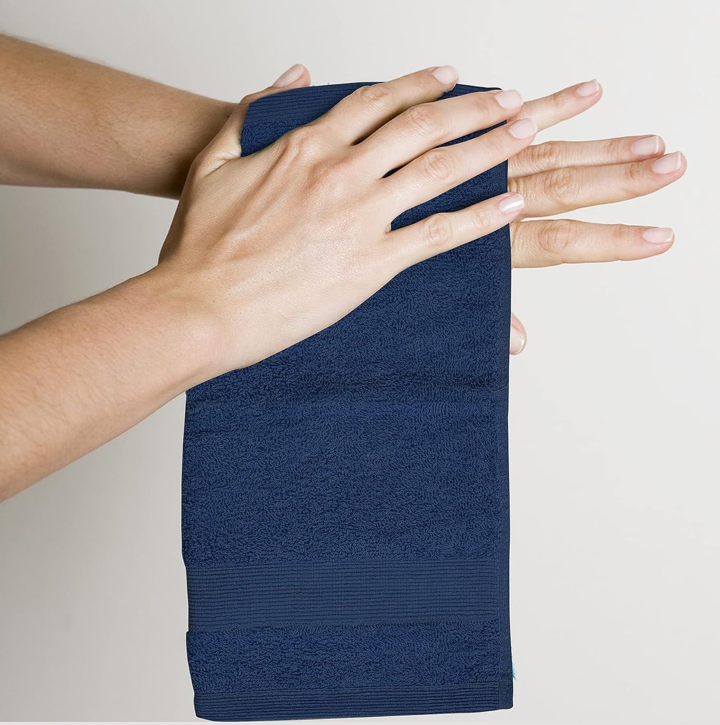 Premium Wash Cloths Pack of 12 (13" x 13") 100% Ring Spun Cotton | Luxury Washcloths | Ultra Soft Face Towels | Highly Absorbent Wash Cloths for face (Navy Blue)