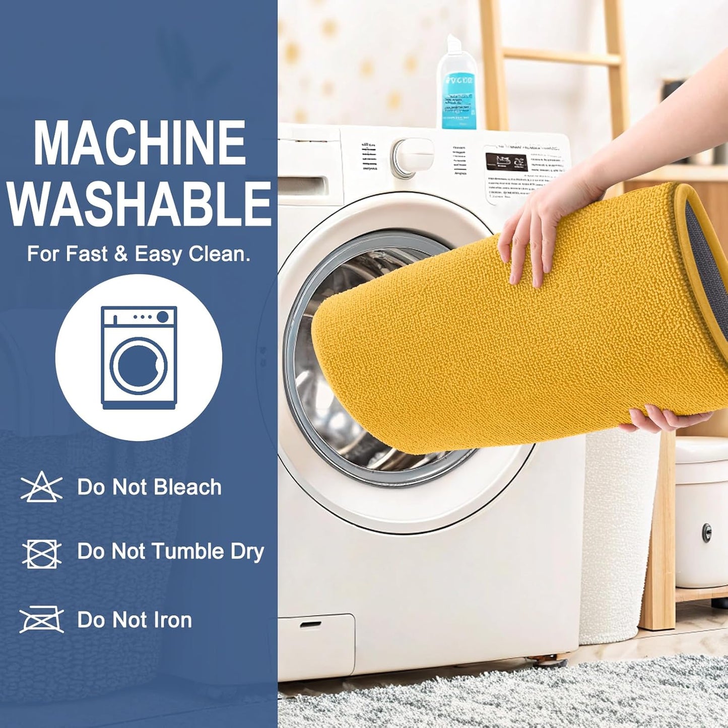 OLANLY Thick Memory Foam Bath Mat Rug 24x16, Extra Soft Absorbent Bathroom Rug, Quick Dry Bath Mats, Non-Slip, Machine Washable Carpet for Floor, Tub and Shower, Home Decor Accessories, Golden Yellow