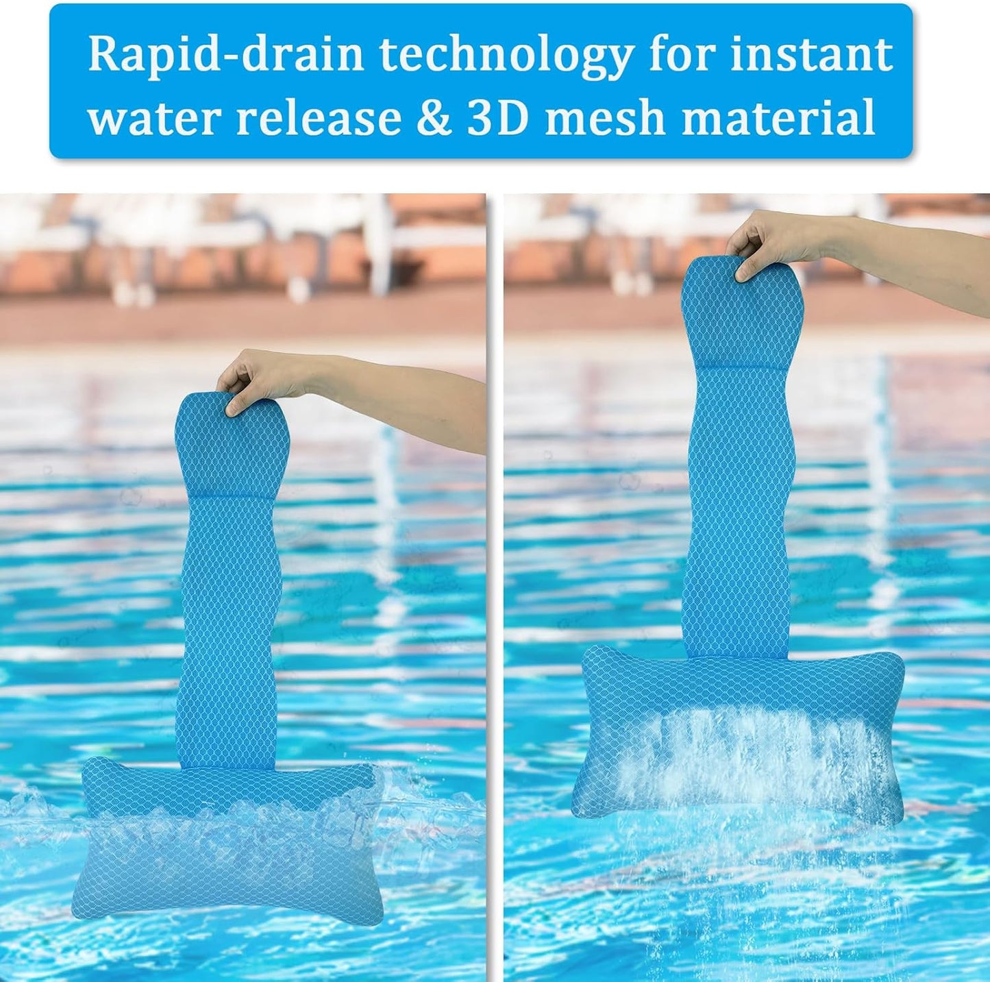 REEZEIVI 2 Pack Hot Tub Headrest Pillow,Chaise Lounge Pillows Outdoor 3D air mesh,Spa Pillow for Outdoor Hot Tub, Quick Drying and Washable,Head and Neck Support Pillow with Adjustable Weighted Strap