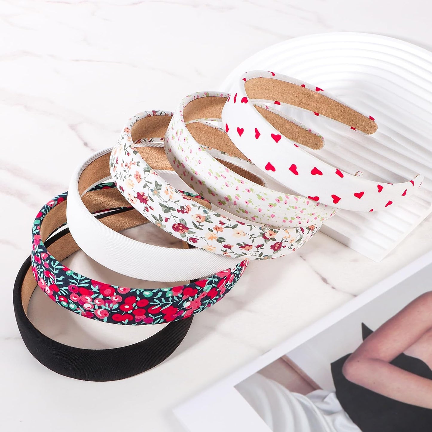 Headbands for Women - 1 Inches Wide Headbands - Solid Color Headband Fashion Hair Accessories- Trendy Women Girls Non Slip Fashion Hair Bands- Thick Elastic Hair Bands for Women's Hair 6PCS