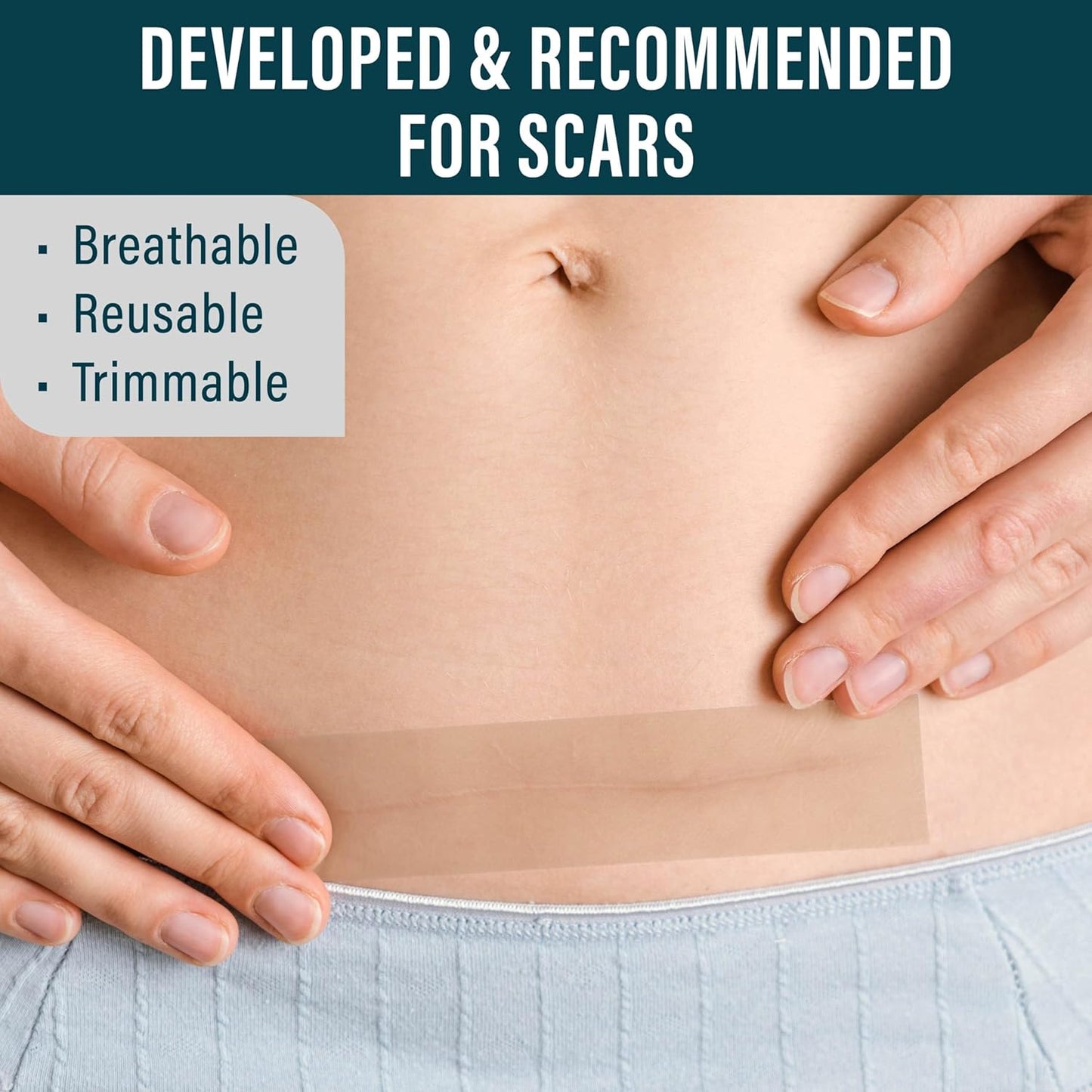 NUVADERMIS Silicone Scar Tape for Surgical Scars - 120" x 1.5" Roll - Medical Grade Scar Tape for Wrinkles, Surgical Scars, Keloid Scars, and Hypertrophic Scars - Reusable Scar Sheets Roll - 1 Pack