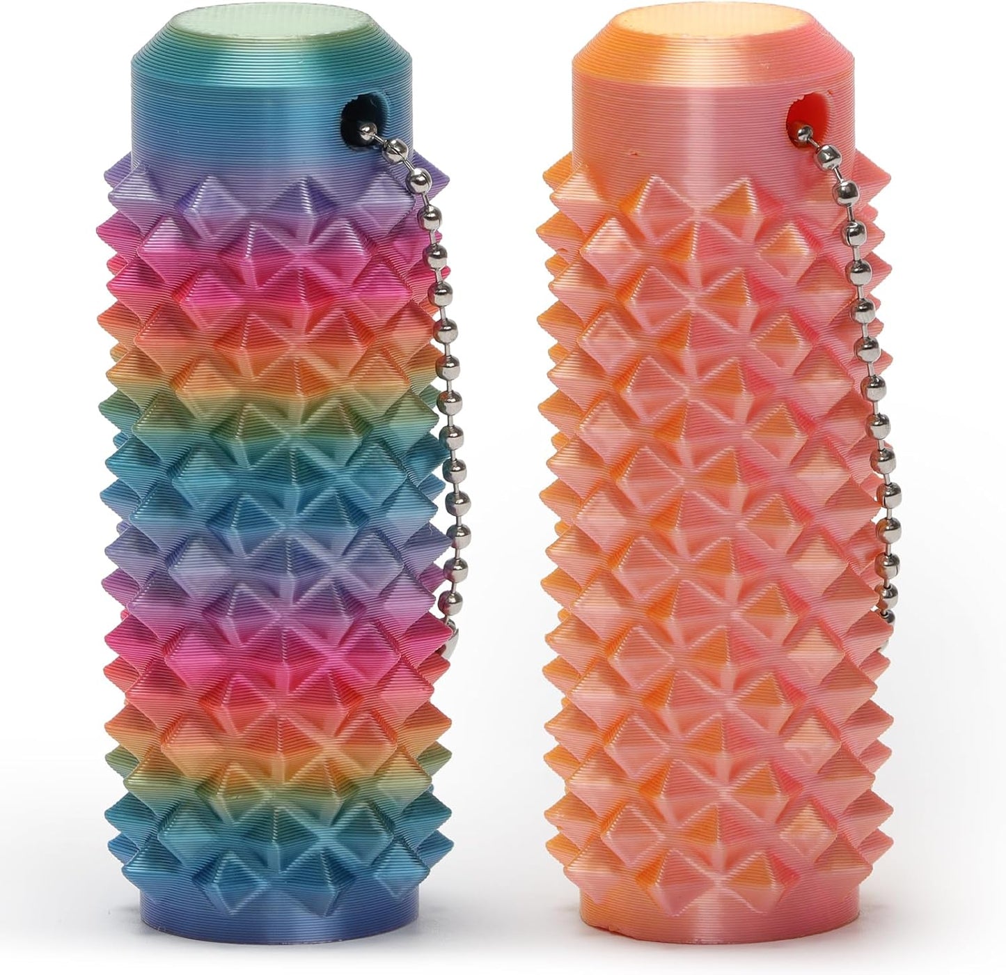 Spiky Fidget Roller Keychain, Anxiety Relief Handheld Sensory Toy, Stress Click Stick with Key Clip (set1, Normal)