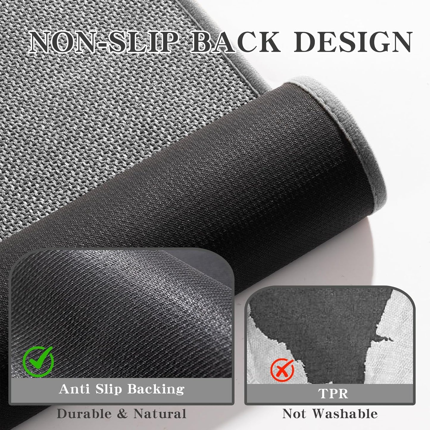 chakme Bathroom Rugs Mat 24x17, Ultra Thin Non Slip Bath Mat Small Quick Dry Absorbent Bath Mat for Bathroom Floor, (Dark Grey, 24"x17")