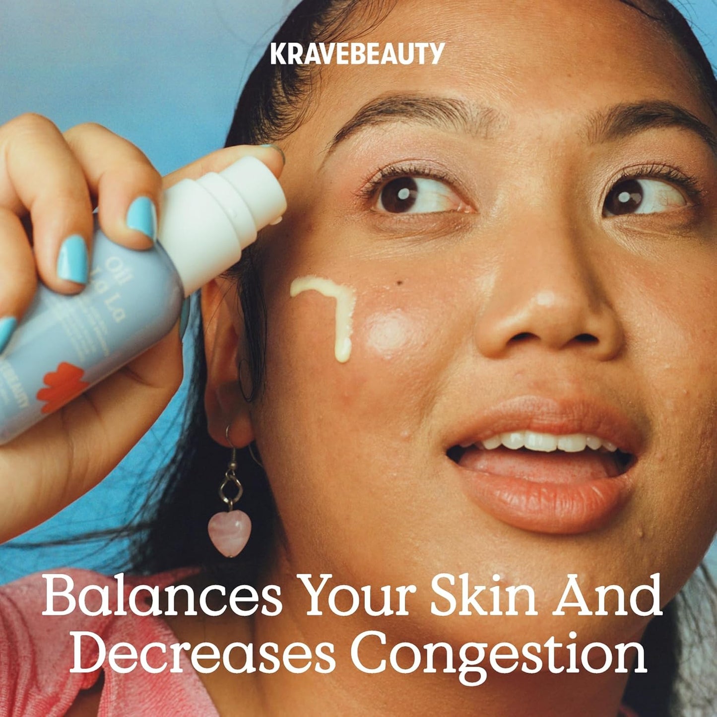 KraveBeauty Oil La La, Linoleic Acid-Rich Oil Serum For Breakouts & Clogged Pores, Contains Non-Comedogenic Oils, Improves Dark Spots & Scars, Vegan & Cruelty Free, 1.52 fl oz