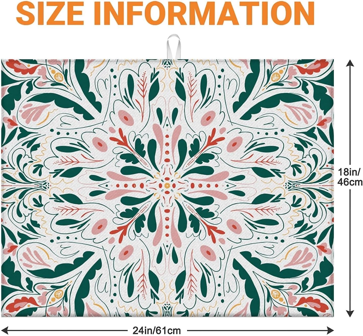 Dish Drying Mat For Kitchen Counter, Garden Tulips Microfiber Absorbent Dish Drainer Rack Pad Reusable Large 18x24in Drying Mat