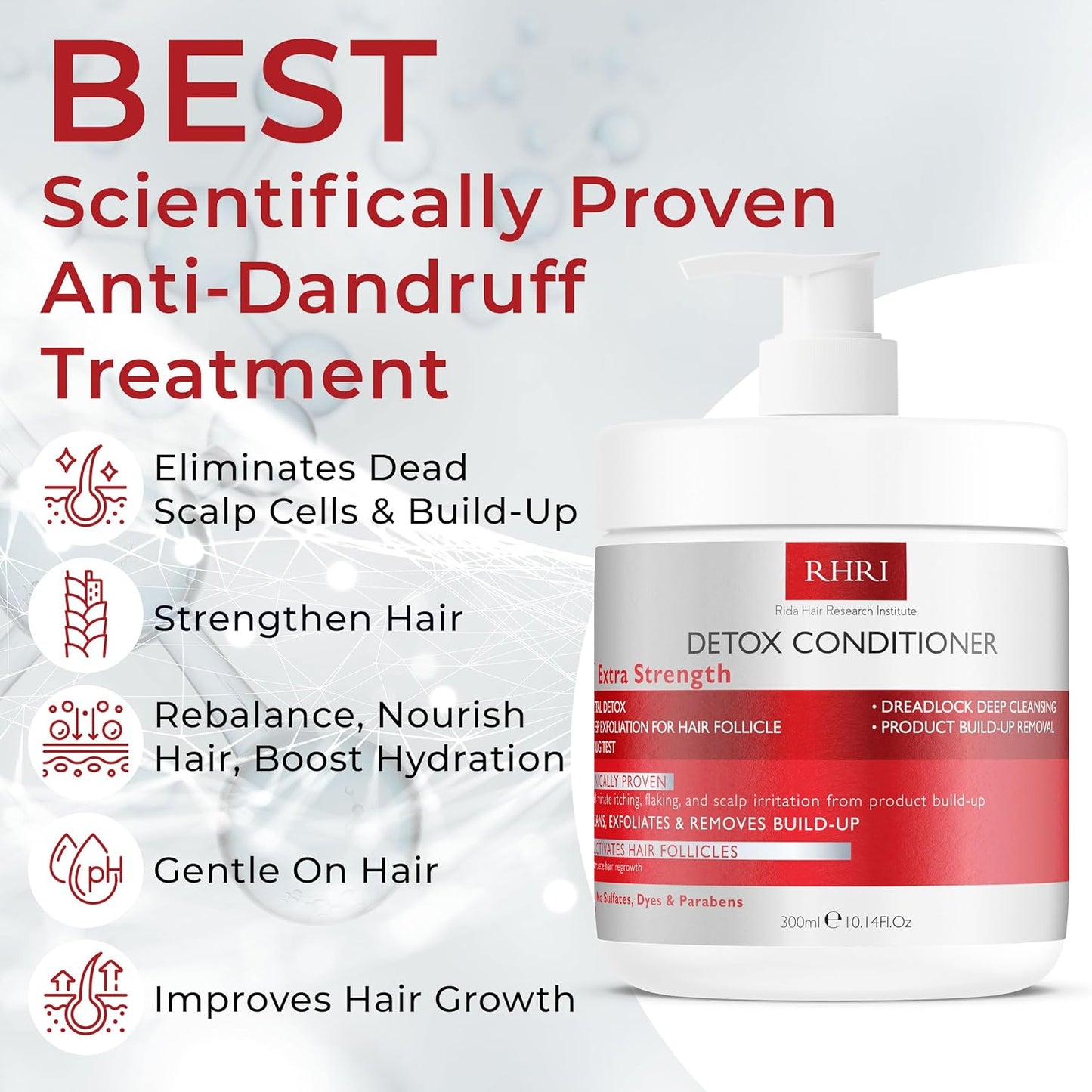 Detox Conditioner – Deep Cleansing Hair Conditioner for Damaged Dry Hair | Heavy Metal Detox & Build-Up Removal | Nourishing Scalp Care, Sulfate-Free Formula – 300ml