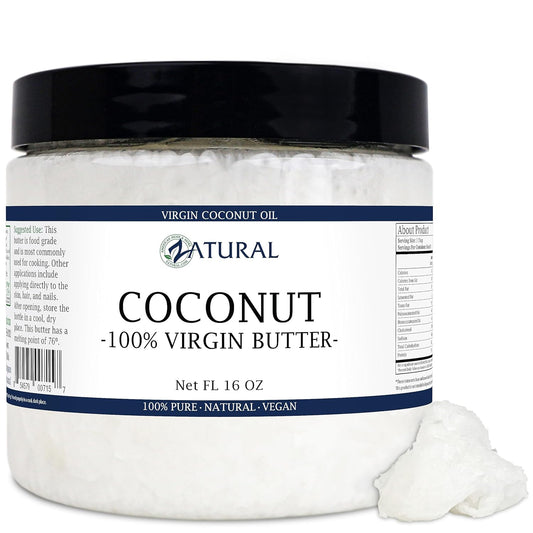 Zatural Coconut Oil, 100% Virgin Organic Extra Virgin Unrefined, Cold Pressed, 8 Pounds (16 Ounce)