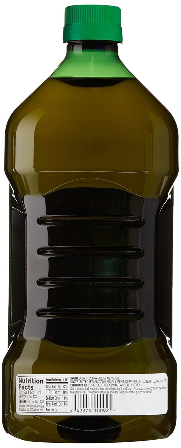 Amazon Fresh, Mediterranean Blend Extra Virgin Olive Oil, 3.6 Fl Oz (2L)