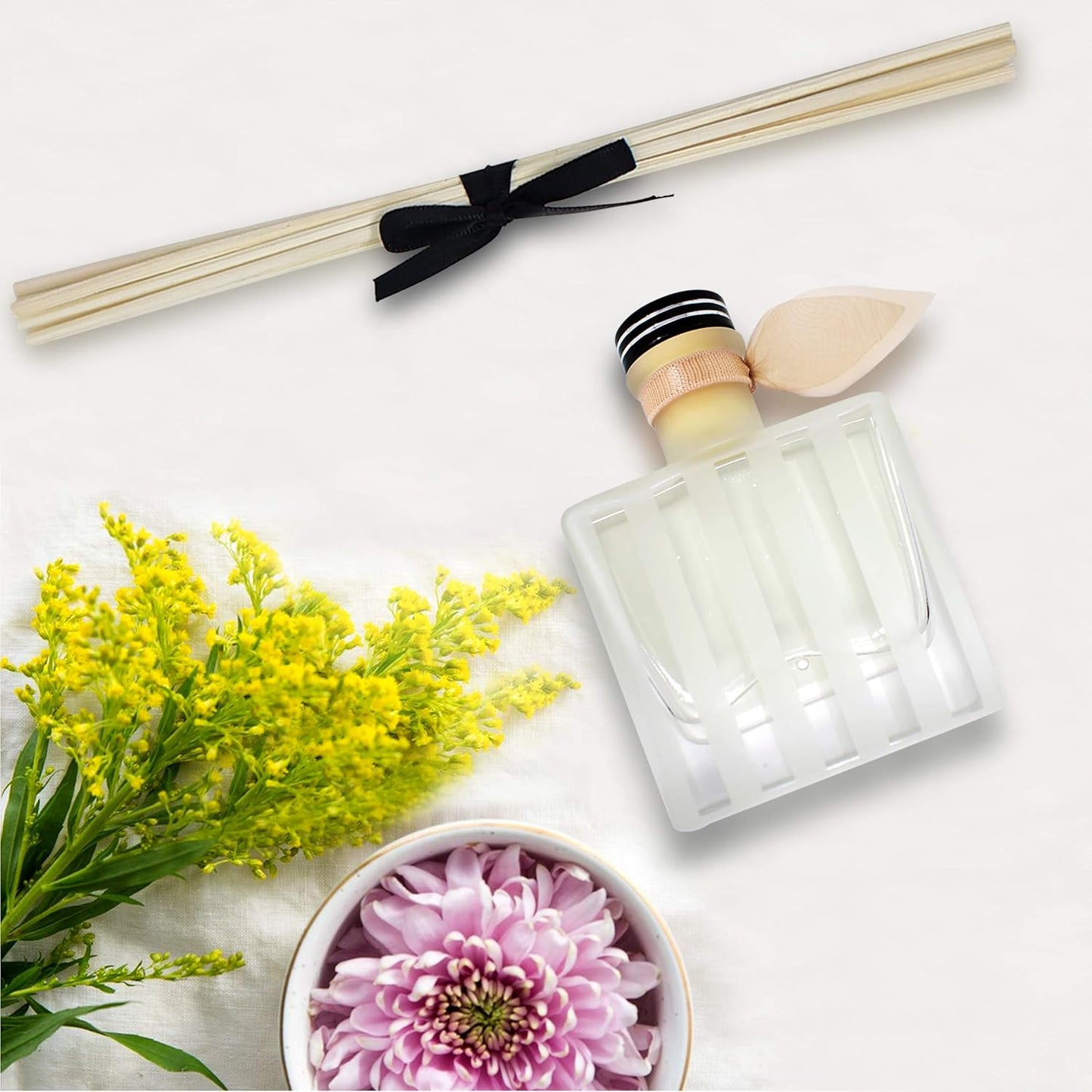 LOVSPA Reed Diffuser Set, Vanilla & Patchouli Scented Oil Diffuser with Sticks, Home Fragrance Accessories for Bathroom Shelf Decor, Aroma Diffusers for Home or Office Fall Decor, USA Made