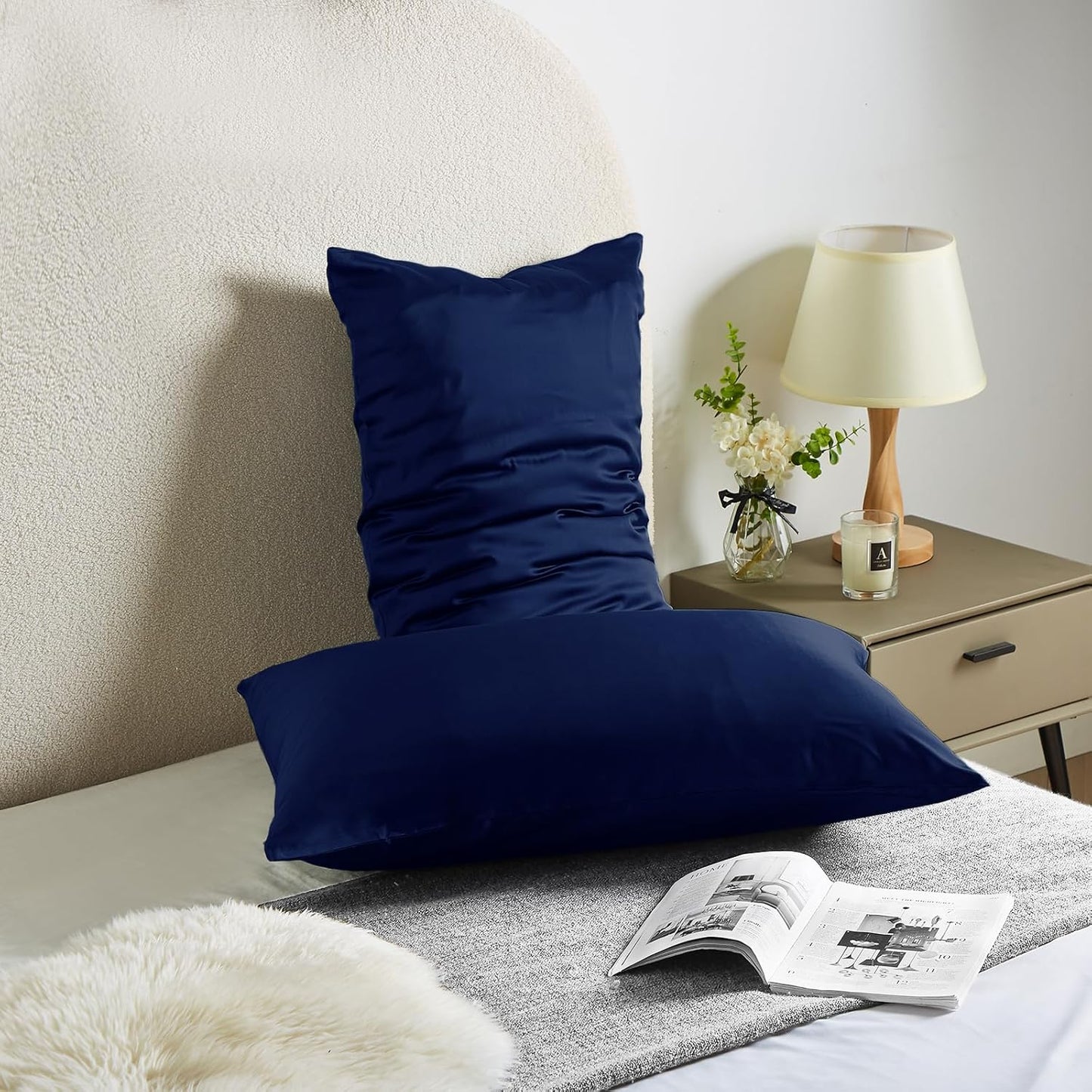 Silk Pillowcase for Hair and Skin Mulberry Silk Pillowcase Soft Breathable Smooth Both Sided Natural Silk Pillowcase with Zipper Beauty Sleep Silk Pillow Case 1 Pack for Gift(Queen,Teal Blue)