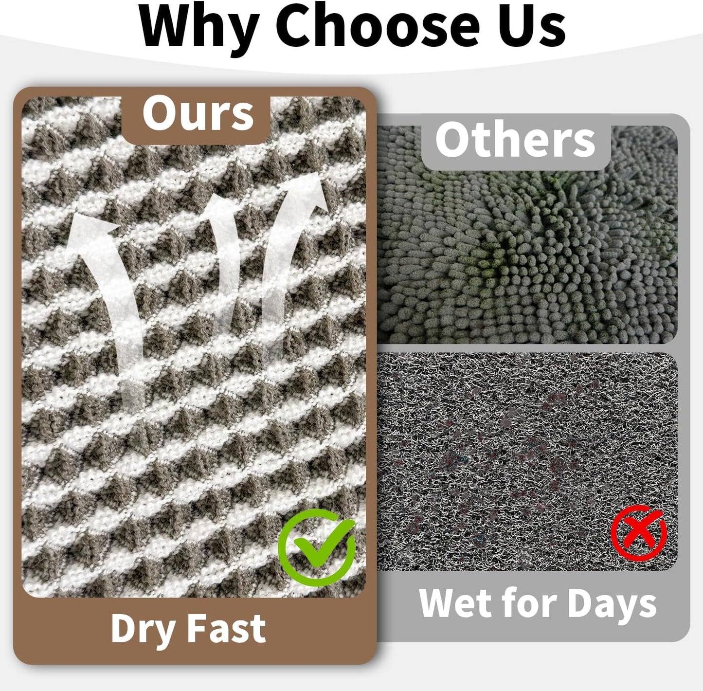 Waffle Bath Mat - Boho Bathroom Rugs Non Slip Washable, Super Absorbent & Quick Dry, Small Bath Mats Farmhouse Bathroom Decor, 18'' x 30'', Olive Green and White