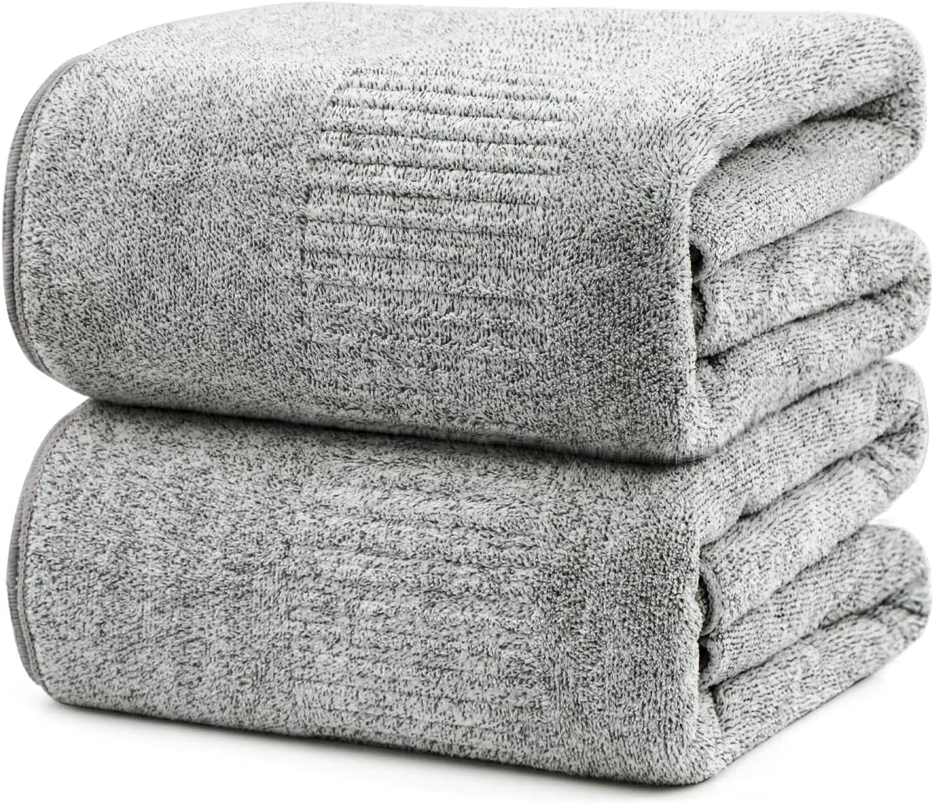 SEISSO Bath Towels, Extra Absorbent & Quick Drying Towels for Bathroom, Viscose Made from Bamboo Soft Bath Sheet (35 x 63inch), Premium Towel Multipurpose Use for Fitness, Spa, Yoga, Grey (2pack)
