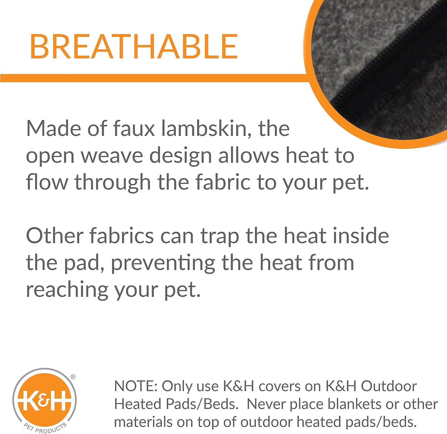 K&H Pet Products Lectro-Kennel Outdoor Heated Pad Deluxe Cover, Fits K&H Lectro-Kennel Large Pads (Heated Pads Sold Separately), Machine Washable Zippered Soft Fleece Cover - 28.5 X 22.5in Gray
