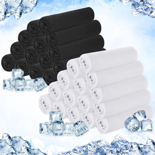 Hosuly 30 Pack Cooling Towels, 40"x12" Ice Breathable Soft Chilly Sweat Rag Microfiber Workout Rags for Gym Cooling Towels for Neck and Face for Yoga Golf Sport Running