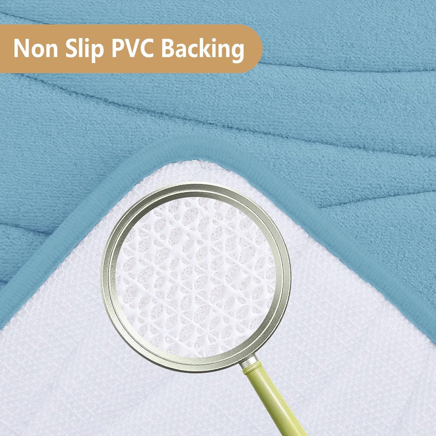 Buganda Memory Foam Bathroom Rug Mat 36x24, Extra Soft and Absorbent Bath Mats, Non-Slip and Machine Washable Bath Rugs for Bathroom Floor,Tub and Shower, Blue