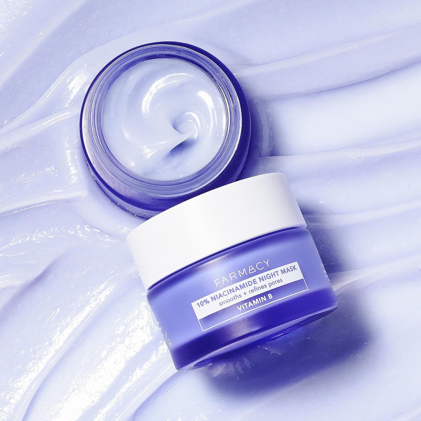 Farmacy Niacinamide Overnight Face Mask - Pore Refining Facial Mask with 10% Niacinamide - Replenishes Moisture Barrier with 3% Panthenol + Blueberry Seed Oil for Soft, Supple Skin (9ml)