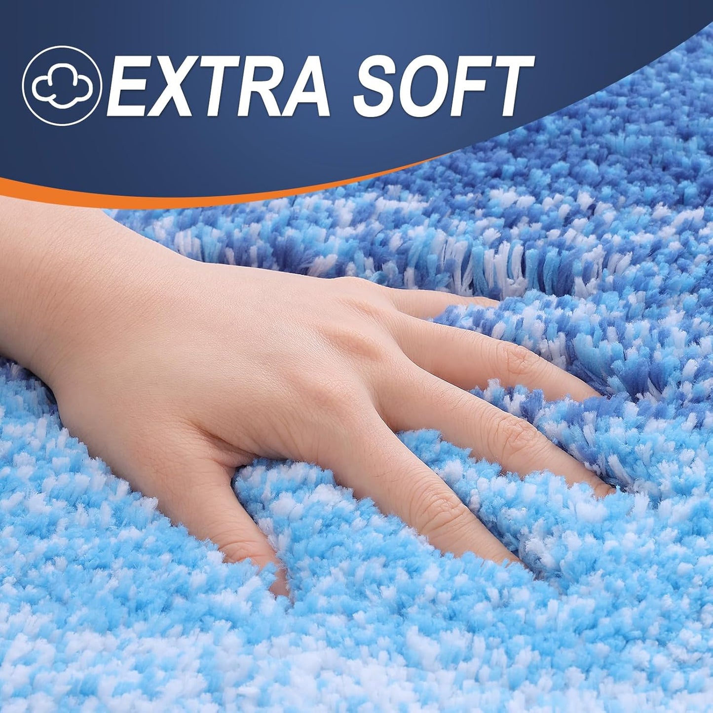 OLANLY Bathroom Runner Rugs 54x24, Extra Soft Absorbent Microfiber Bath Rugs, Rubber Backing, Quick Dry, Washable Bath Mats for Bathroom Floor, Tub and Shower, Home Decor Accessories, Light Royal Blue