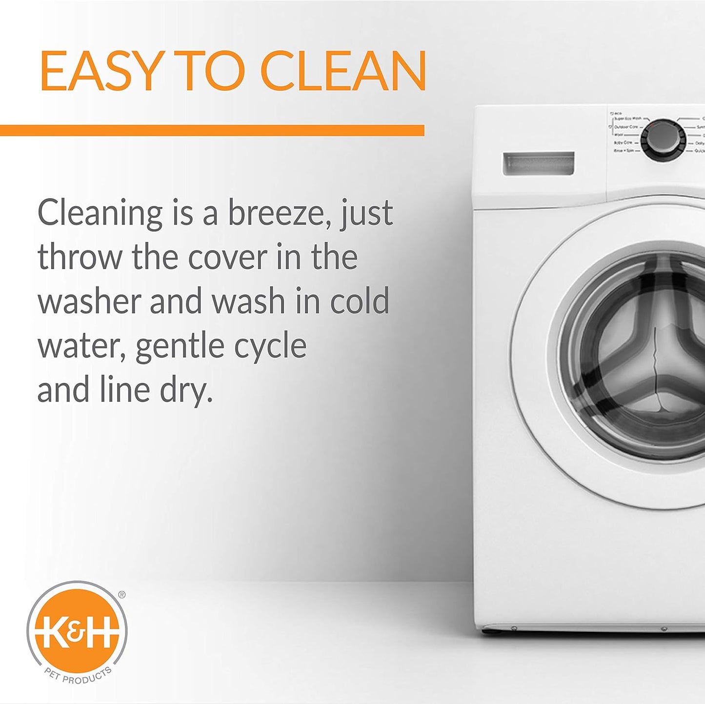 K&H Pet Products Lectro-Kennel Outdoor Heated Pad Deluxe Cover, Fits K&H Lectro-Kennel Medium Pads (Heated Pads Sold Separately), Machine Washable Zippered Soft Fleece Cover - 22.5 X 16.5in Gray