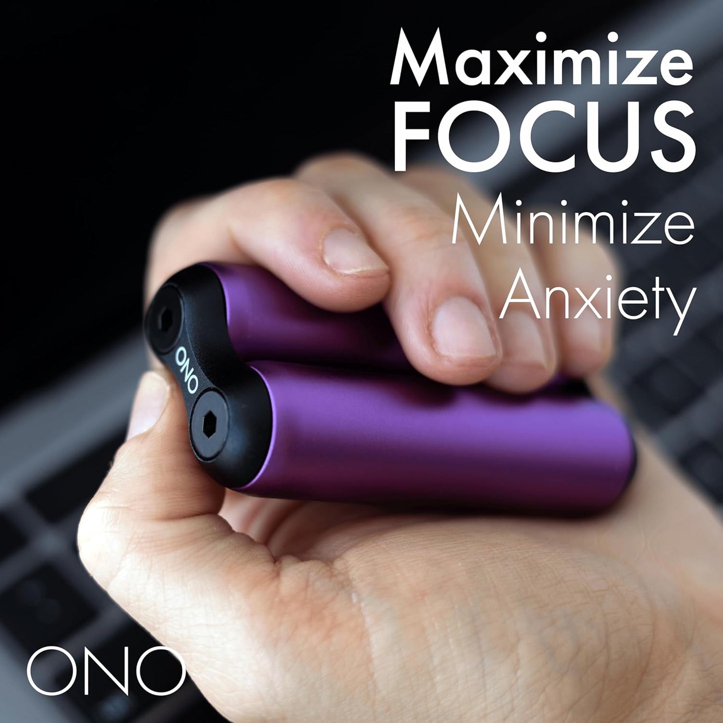 ONO Roller - Handheld Fidget Toy for Adults | Help Relieve Stress, Anxiety, Tension | Promotes Focus, Clarity | Compact, Portable Design (Junior Size/Aluminum, Purple)