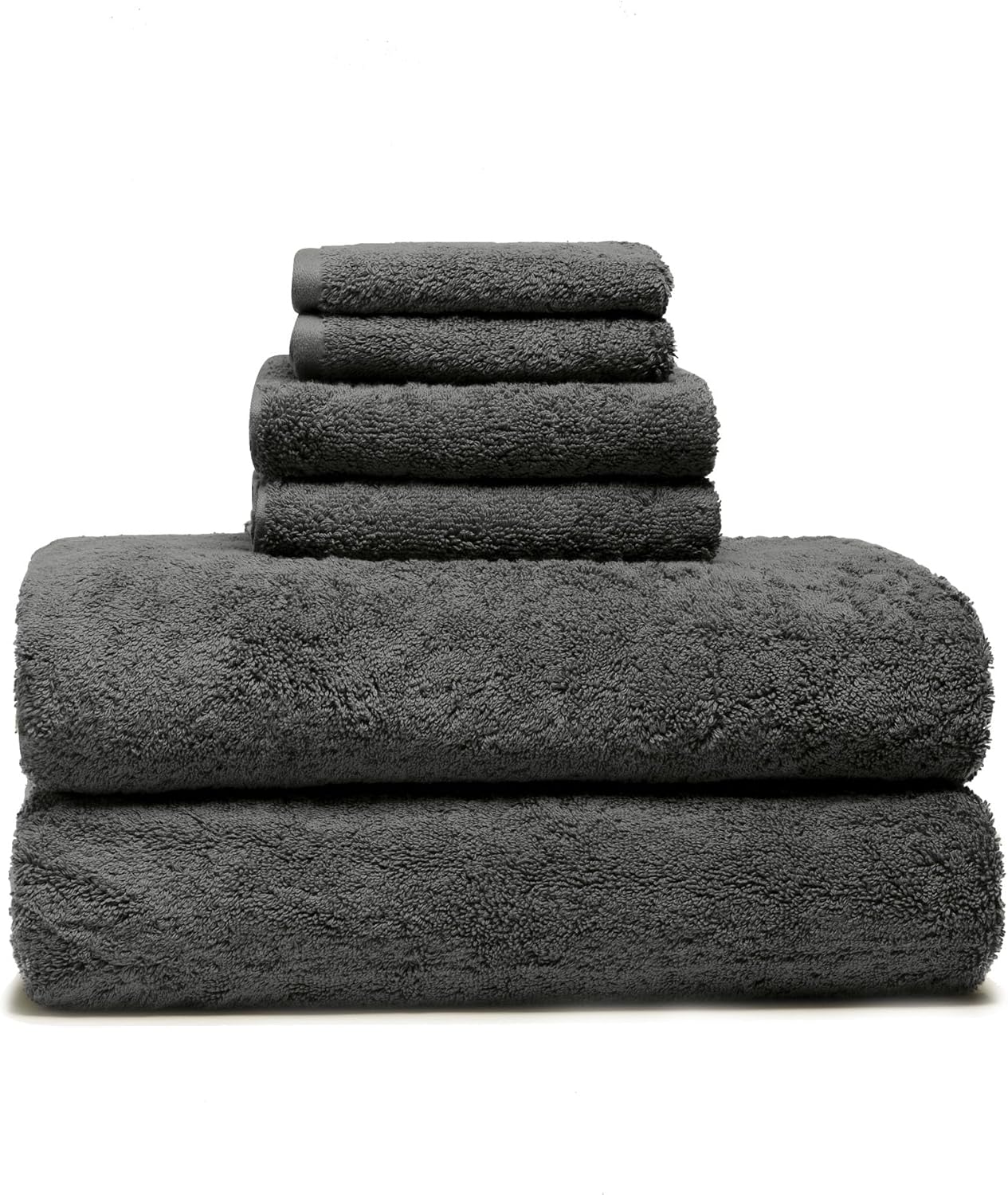 Italic Ultraplush Luxe 6 Piece Towel Set – 2 Bath Sheets, 2 Hand Towels, 2 Washcloths – 800GSM Soft, Highly Absorbent & Quick Drying, Resort Grade 100% Australian Cotton Towels (Charcoal)