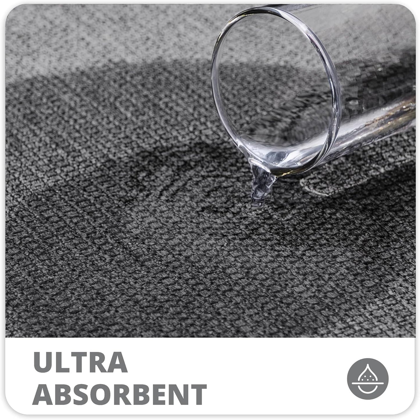 Bath Mat,Ultra Thin Bathroom Rugs,Rubber Bath Mats for Bathroom,No Slip Bath Rugs,Quick Dry,Machine Washable,Low Pile,Absorbent,Shower Outside,Sink,Home Decor Accessories.Dark Grey,2'x3'(24x36inch)