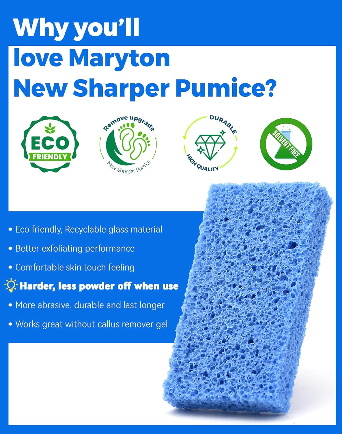 Maryton New Sharper Pumice, Professional Pedicure Tools Foot Scrubber Salon Disposable Pumice Stone Callus Remover for Feet, 40Pcs (Blue)